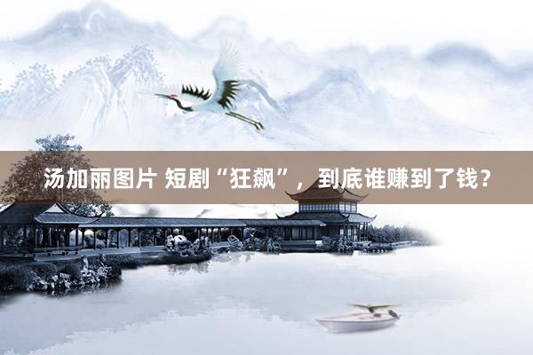 汤加丽图片 短剧“狂飙”，到底谁赚到了钱？