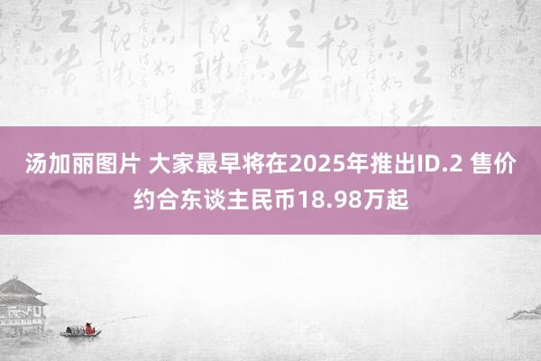汤加丽图片 大家最早将在2025年推出ID.2 售价约合东谈主民币18.98万起