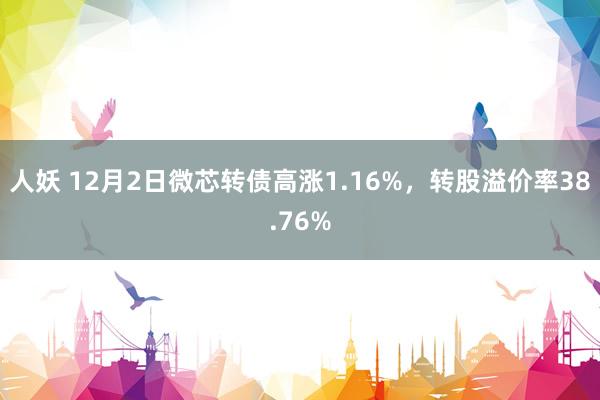 人妖 12月2日微芯转债高涨1.16%，转股溢价率38.76%