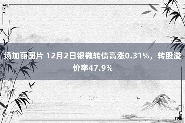汤加丽图片 12月2日银微转债高涨0.31%，转股溢价率47.9%