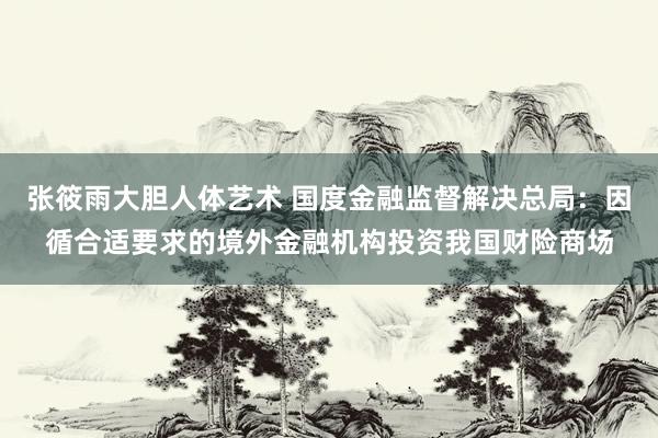 张筱雨大胆人体艺术 国度金融监督解决总局：因循合适要求的境外金融机构投资我国财险商场