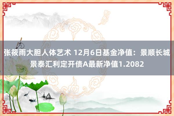 张筱雨大胆人体艺术 12月6日基金净值：景顺长城景泰汇利定开债A最新净值1.2082