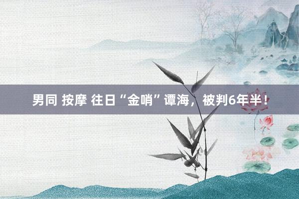 男同 按摩 往日“金哨”谭海，被判6年半！