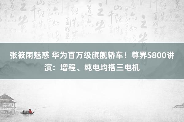 张筱雨魅惑 华为百万级旗舰轿车！尊界S800讲演：增程、纯电均搭三电机