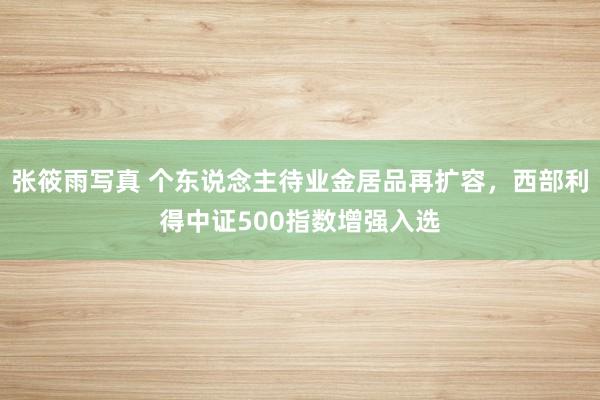 张筱雨写真 个东说念主待业金居品再扩容，西部利得中证500指数增强入选