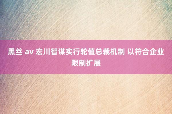 黑丝 av 宏川智谋实行轮值总裁机制 以符合企业限制扩展