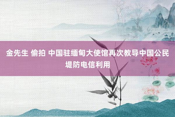 金先生 偷拍 中国驻缅甸大使馆再次教导中国公民堤防电信利用