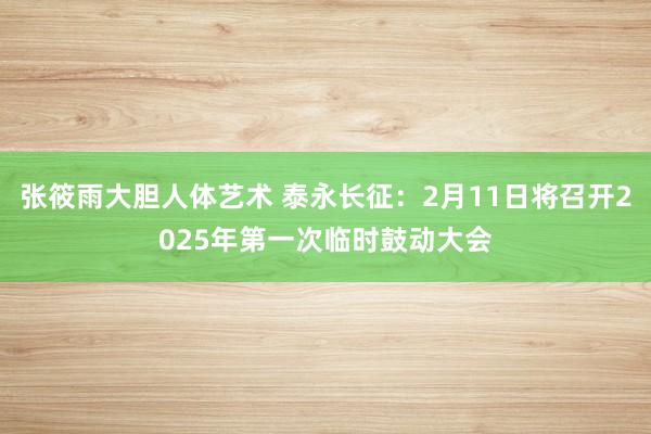 张筱雨大胆人体艺术 泰永长征：2月11日将召开2025年第一次临时鼓动大会