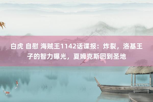 白虎 自慰 海贼王1142话谍报：炸裂，洛基王子的智力曝光，夏姆克斯回到圣地