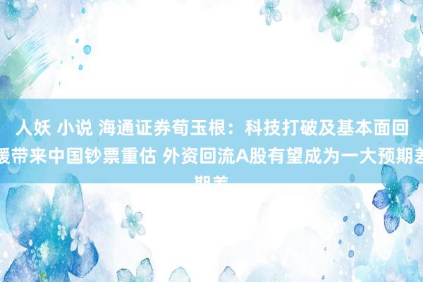 人妖 小说 海通证券荀玉根：科技打破及基本面回暖带来中国钞票重估 外资回流A股有望成为一大预期差