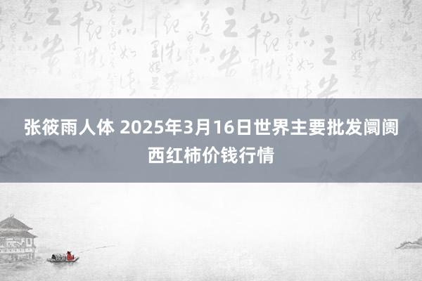 张筱雨人体 2025年3月16日世界主要批发阛阓西红柿价钱行情