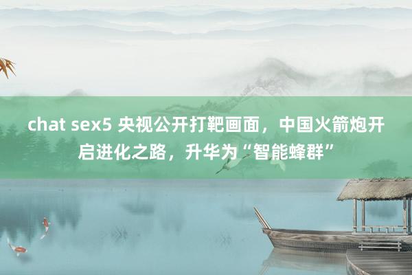chat sex5 央视公开打靶画面，中国火箭炮开启进化之路，升华为“智能蜂群”