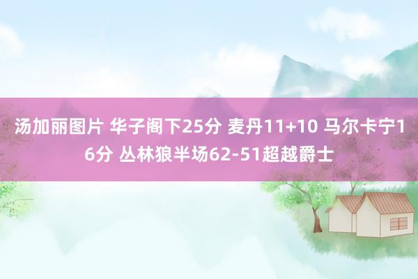 汤加丽图片 华子阁下25分 麦丹11+10 马尔卡宁16分 丛林狼半场62-51超越爵士