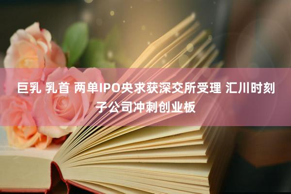 巨乳 乳首 两单IPO央求获深交所受理 汇川时刻子公司冲刺创业板