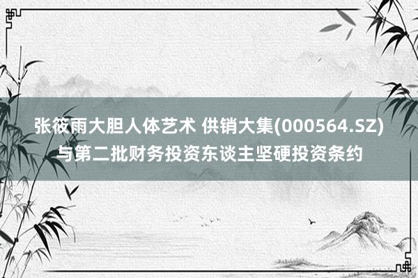 张筱雨大胆人体艺术 供销大集(000564.SZ)与第二批财务投资东谈主坚硬投资条约
