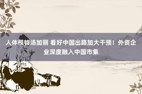 人体模特汤加丽 看好中国出路加大干预！外资企业深度融入中国市集