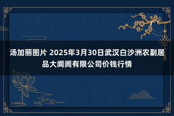 汤加丽图片 2025年3月30日武汉白沙洲农副居品大阛阓有限公司价钱行情