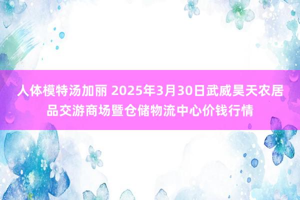 人体模特汤加丽 2025年3月30日武威昊天农居品交游商场暨仓储物流中心价钱行情