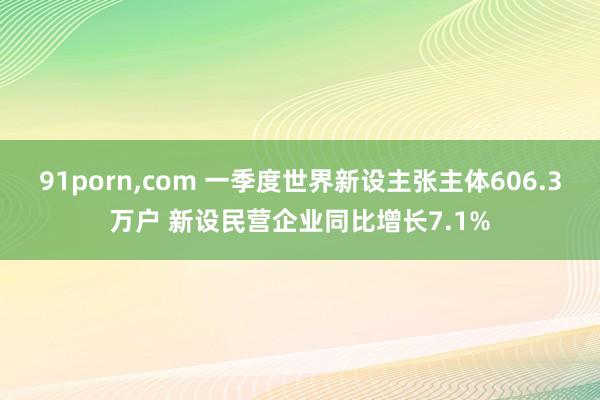 91porn，com 一季度世界新设主张主体606.3万户 新设民营企业同比增长7.1%