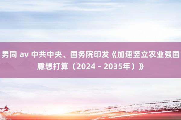 男同 av 中共中央、国务院印发《加速竖立农业强国臆想打算（2024－2035年）》