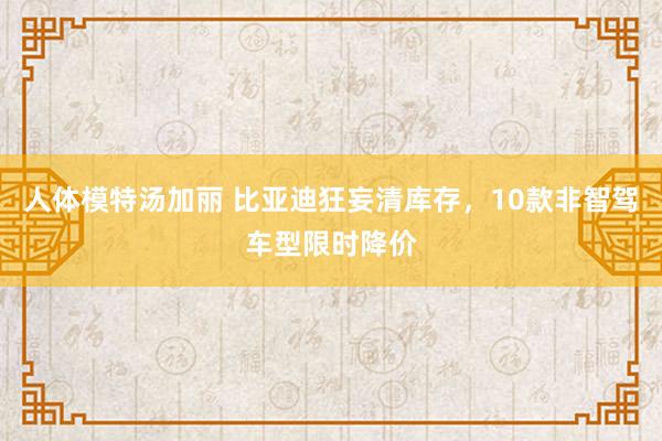 人体模特汤加丽 比亚迪狂妄清库存，10款非智驾车型限时降价