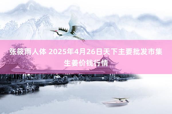 张筱雨人体 2025年4月26日天下主要批发市集生姜价钱行情
